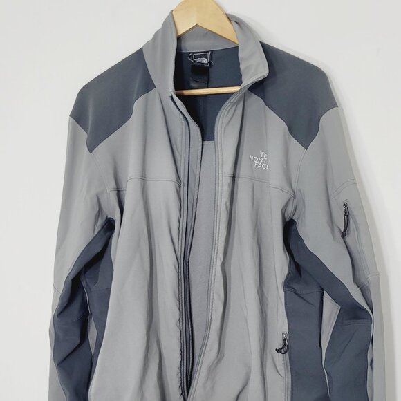 The North Face Men's Gray Black Zip Pockets Full-Zip Fleece Windbreaker Jacket - Picture 2 of 16